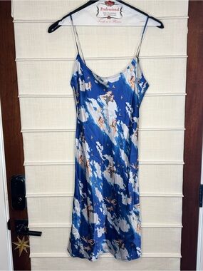 Reformation Blue Cloud-Print Slip Dress in Cielo Angel Cherub Cloud Taylor Swift